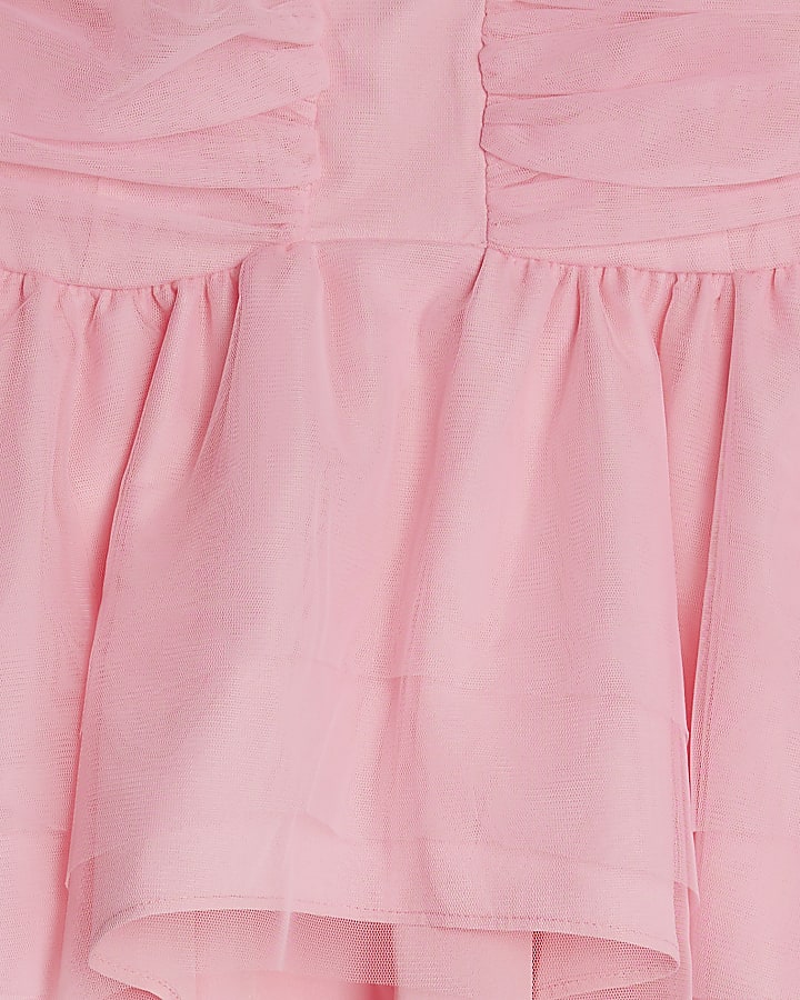 Pink Tulle Bandeau Top