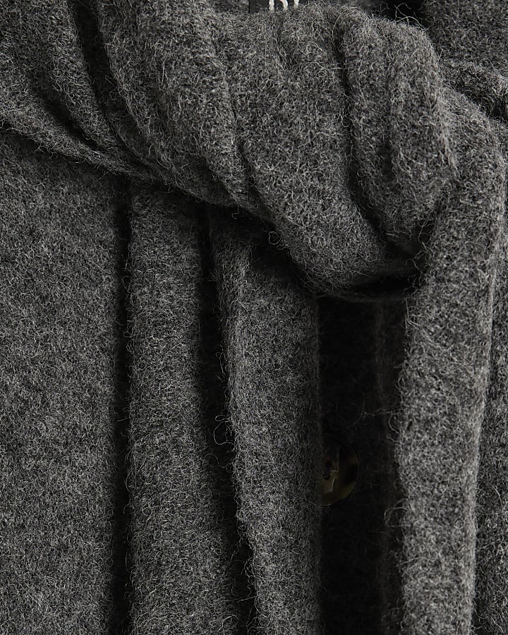 RI Studio Grey Scarf Alpaca Blend Cardigan