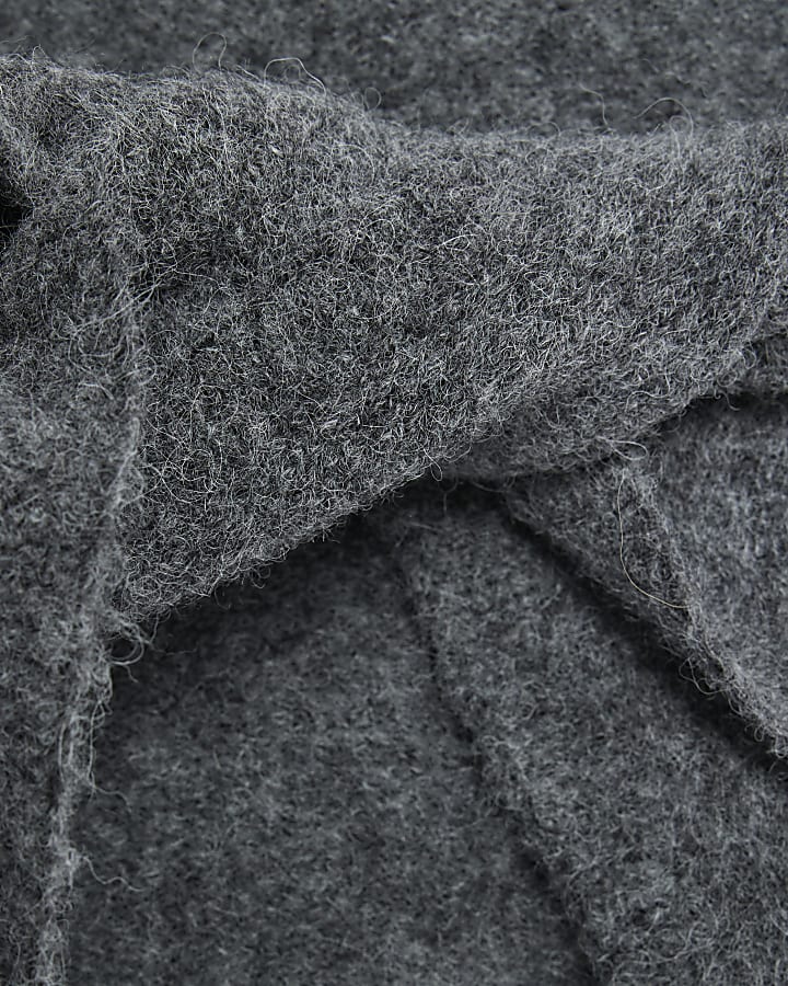 RI Studio Grey Knit Tie Alpaca Blend Scarf