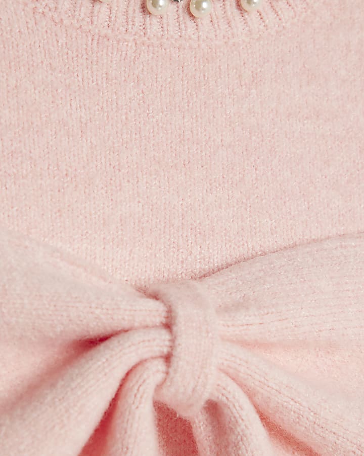 Pink Knitted Cut Out Shoulder Top