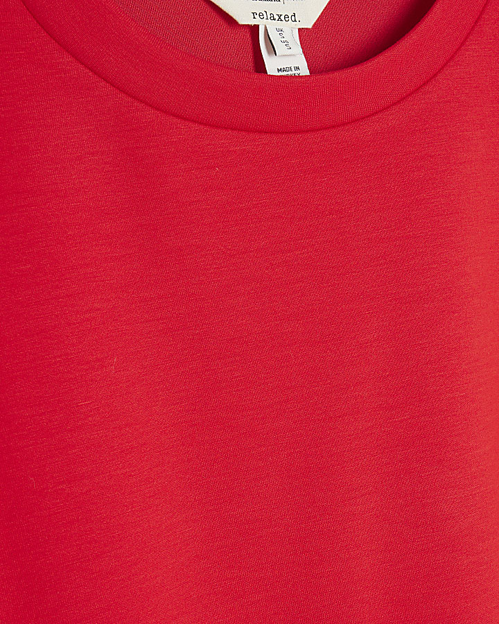 Red Premium Short Sleeve Boxy T-shirt