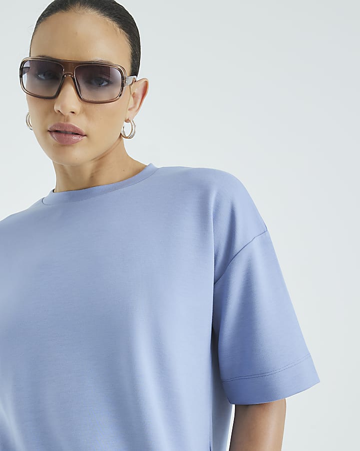 Blue Premium Short Sleeve Boxy T-shirt