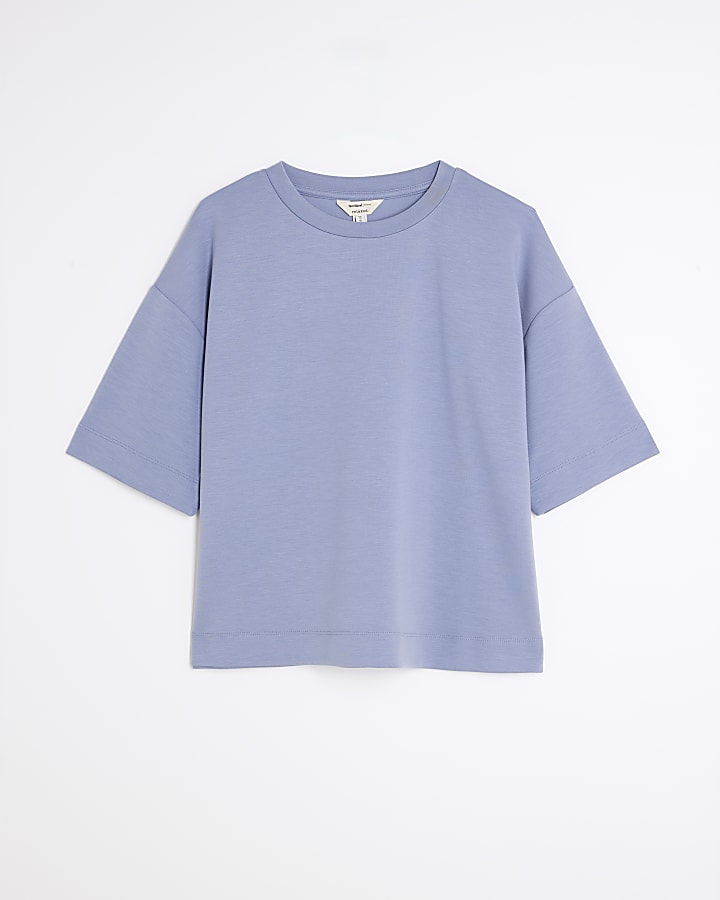 Blue Premium Short Sleeve Boxy T-shirt
