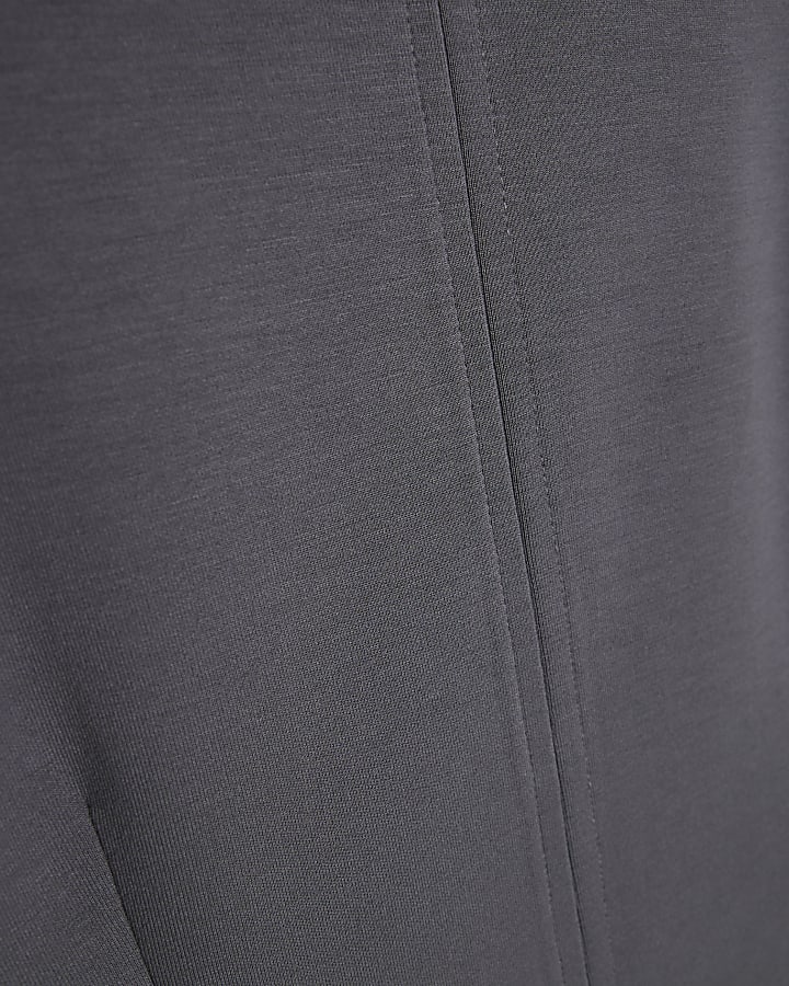 Grey High Neck Short Sleeve Top