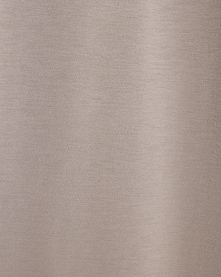 Beige Premium High Waisted Wide Leg Joggers