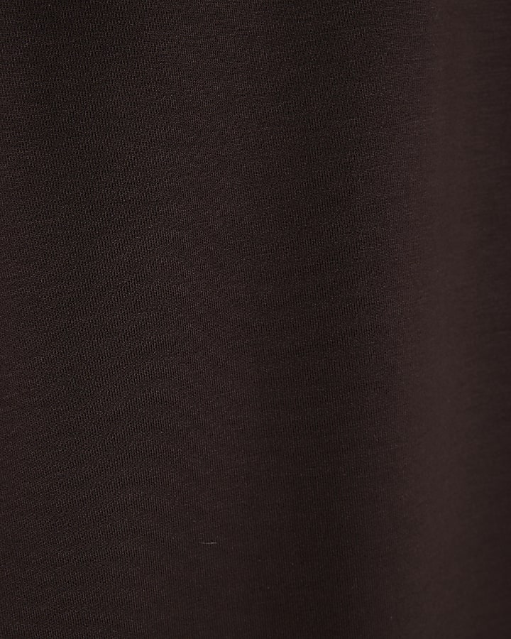 Brown Neoprene Maxi Skirt