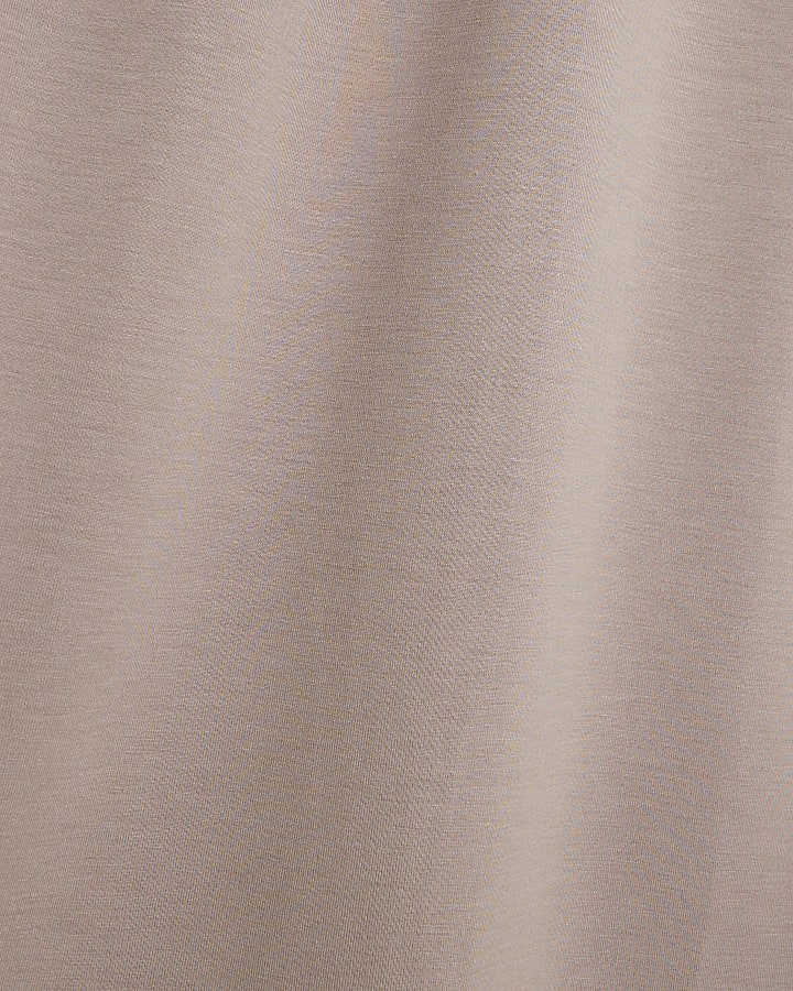 Beige Neoprene Maxi Skirt