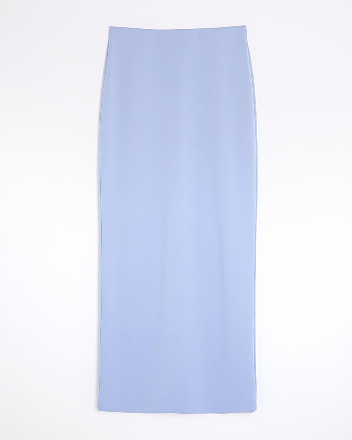 Blue Fitted Maxi Skirt