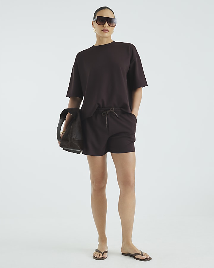 Brown High Waisted Premium Shorts