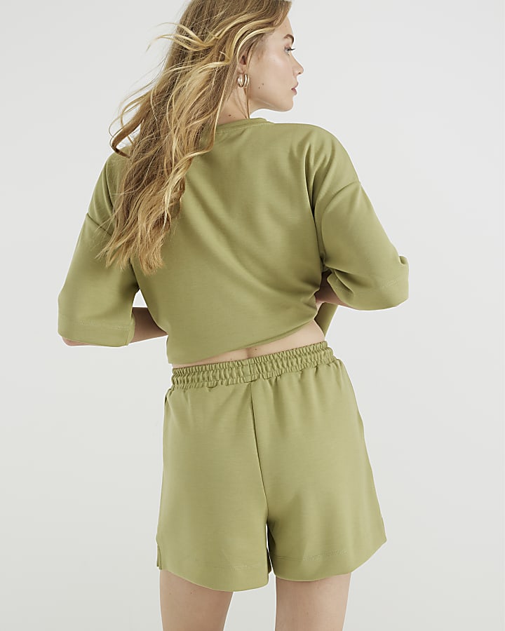 Khaki Premium High Waisted Shorts