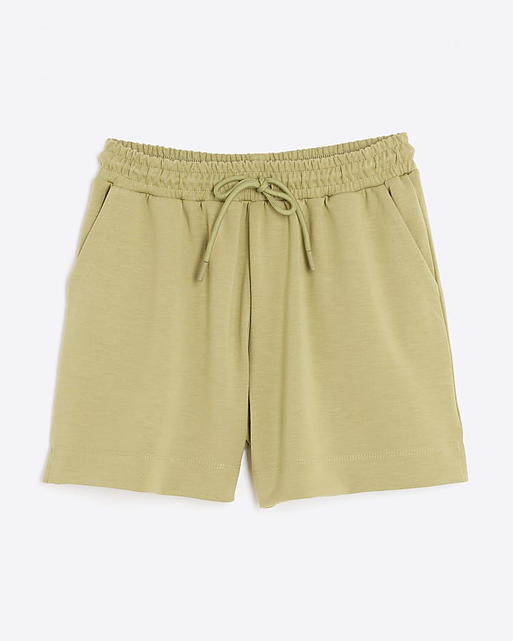 Khaki Premium High Waisted Shorts