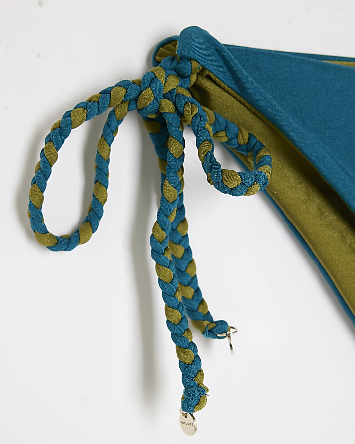 Blue Reversible Bikini top and Bottoms Set