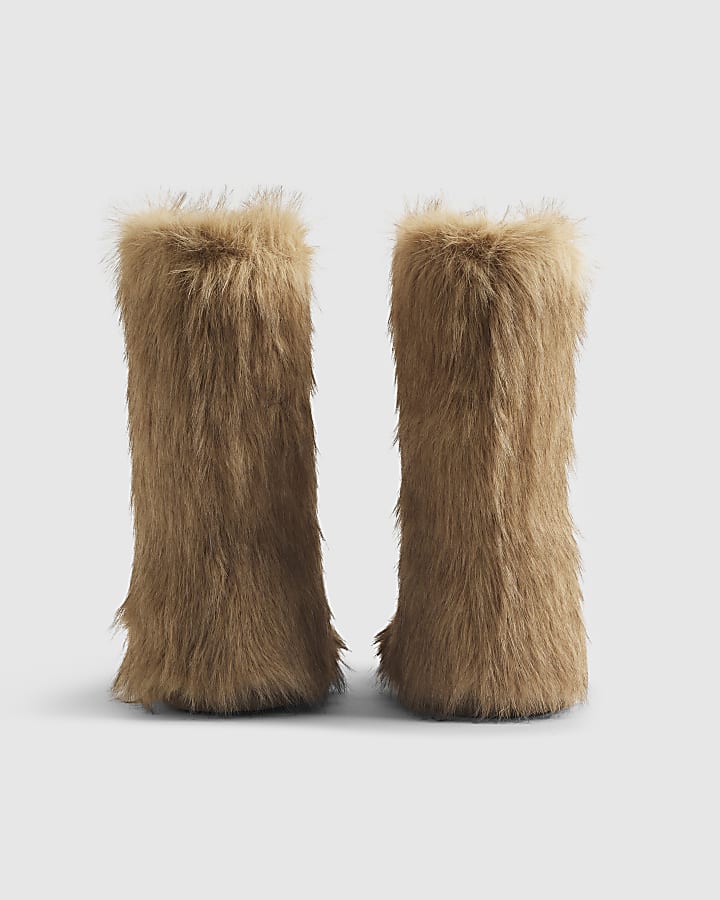 Brown Faux Fur Boots