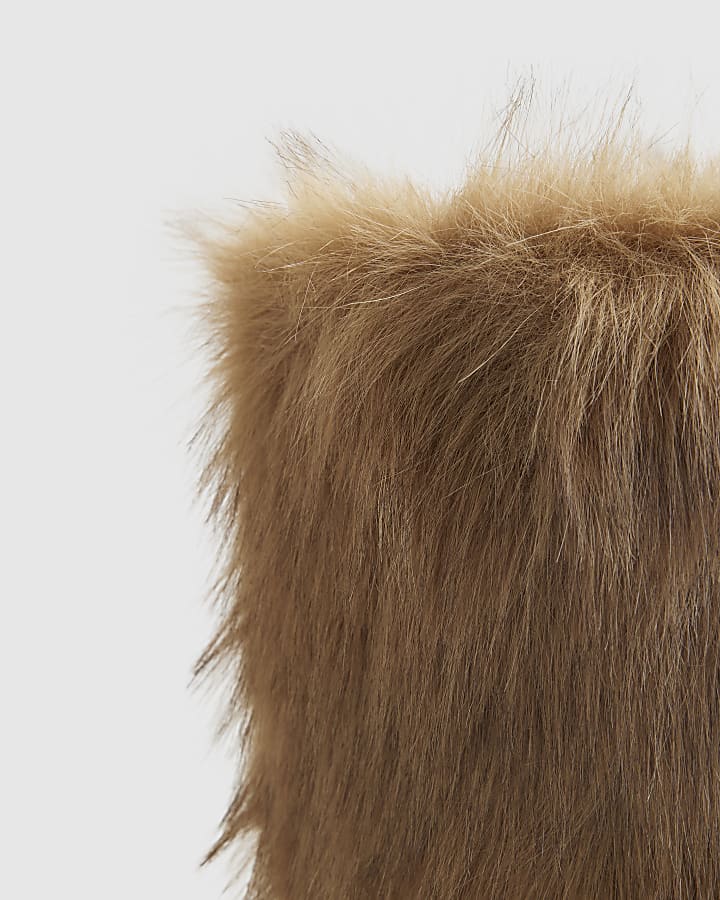 Brown Faux Fur Boots
