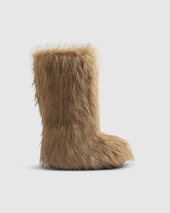 Brown Faux Fur Boots