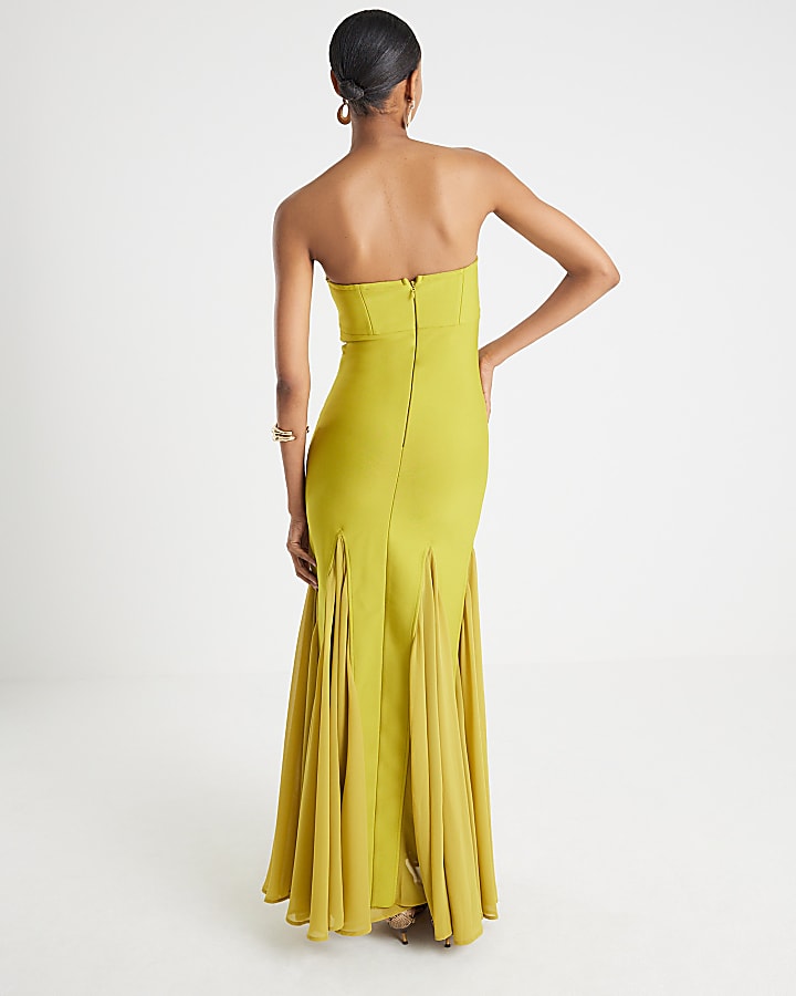 Green Bandeau Bodycon Maxi Dress