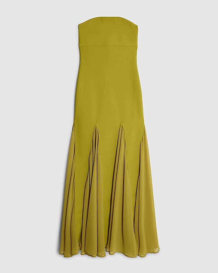 Green Bandeau Bodycon Maxi Dress