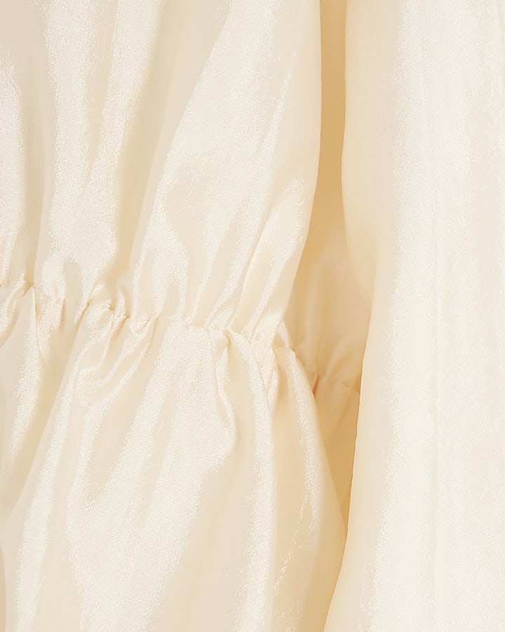 White Puff Sleeve Shacket Top