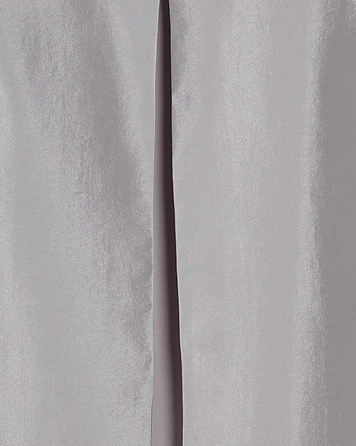 Silver Puff Sleeve Shacket Top