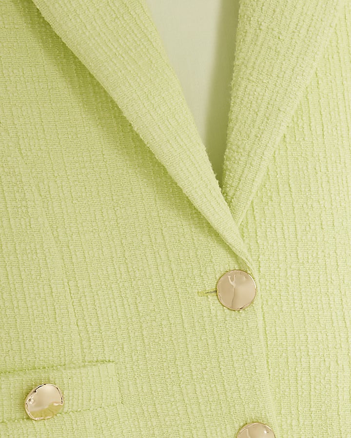 Petite Green Boucle Short Sleeve Jacket