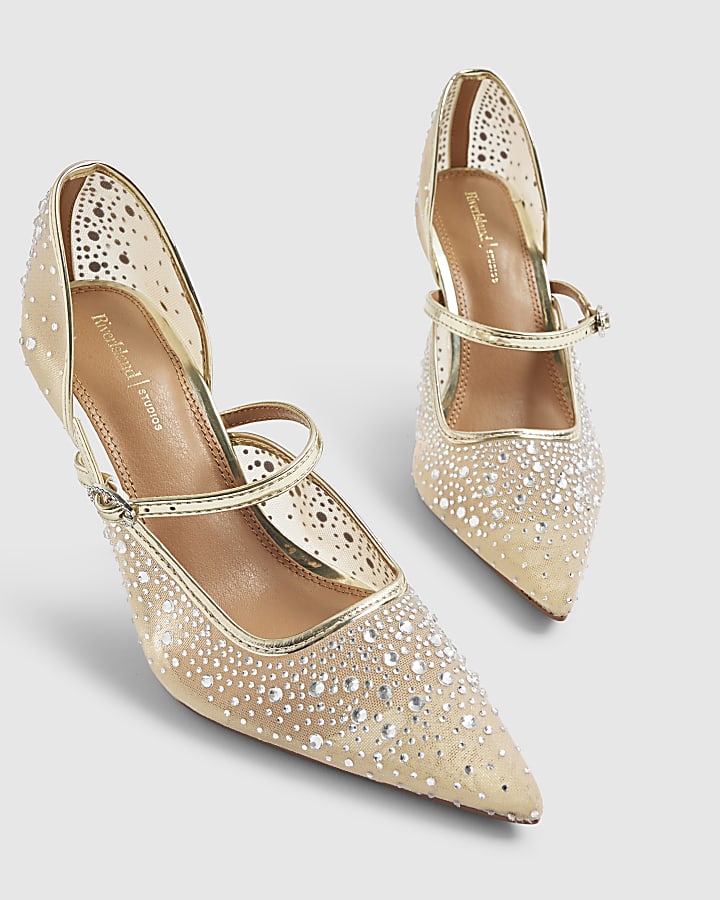 Gold Embellished Court Heels