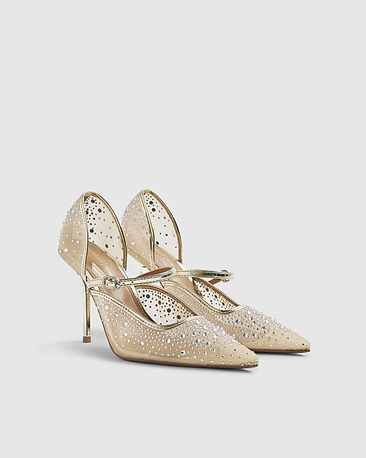 Gold Embellished Court Heels