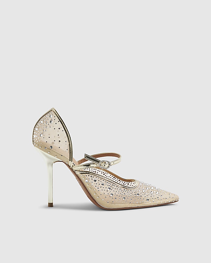 Gold Embellished Court Heels