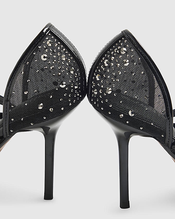 Black Embellished Court Heels