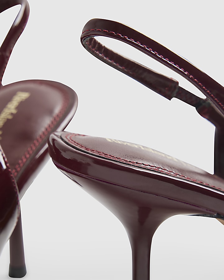 Red Metal Bow Court Heels