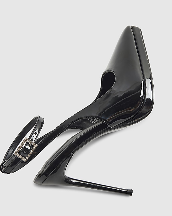 Black Ankle Strap Platform Heels