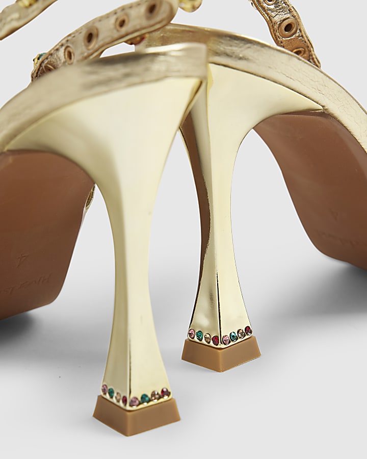 Gold Gem Embellished Court Heels