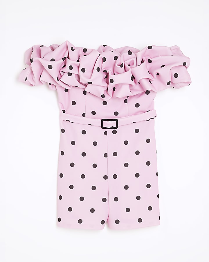 Pink Bardot Puffy Playsuit