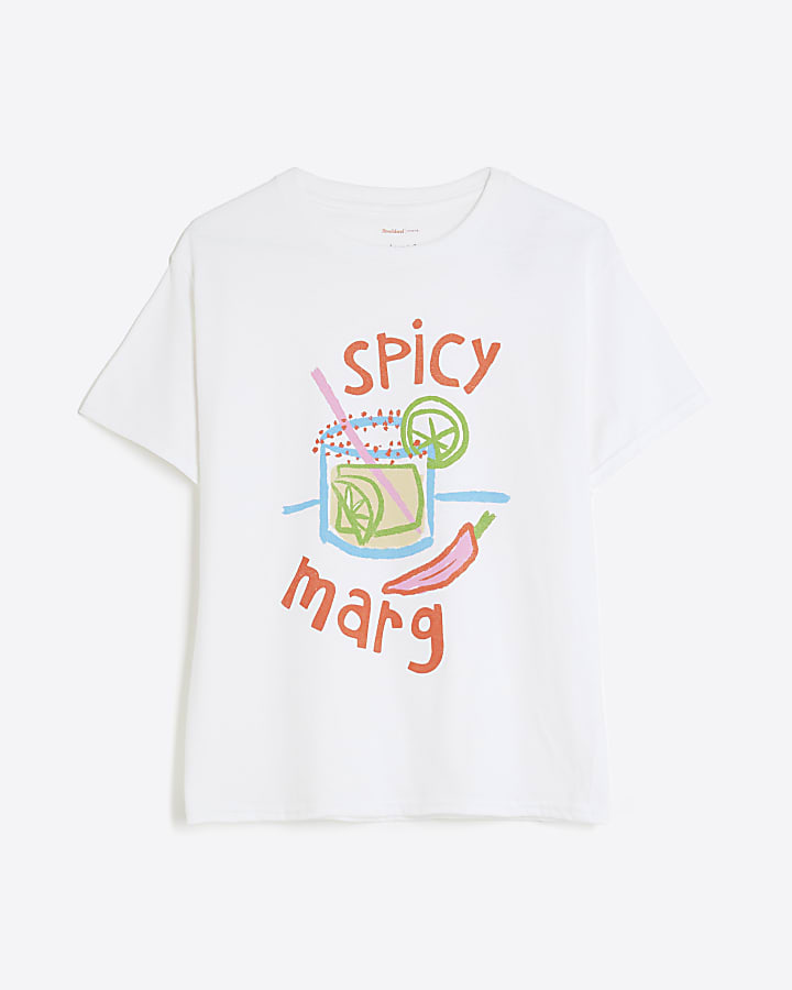 White Short Sleeve Spicy Marg T-shirt