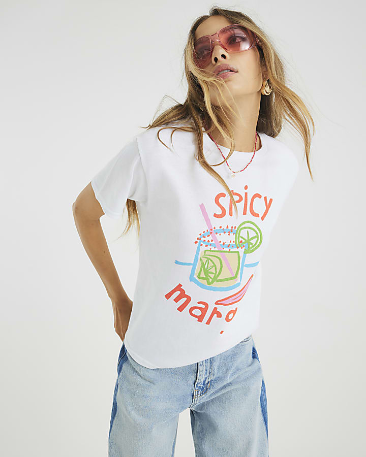 White Short Sleeve Spicy Marg T-shirt
