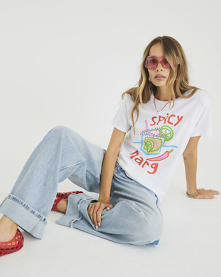 White Short Sleeve Spicy Marg T-shirt
