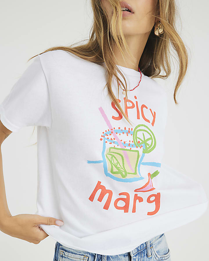 White Short Sleeve Spicy Marg T-shirt