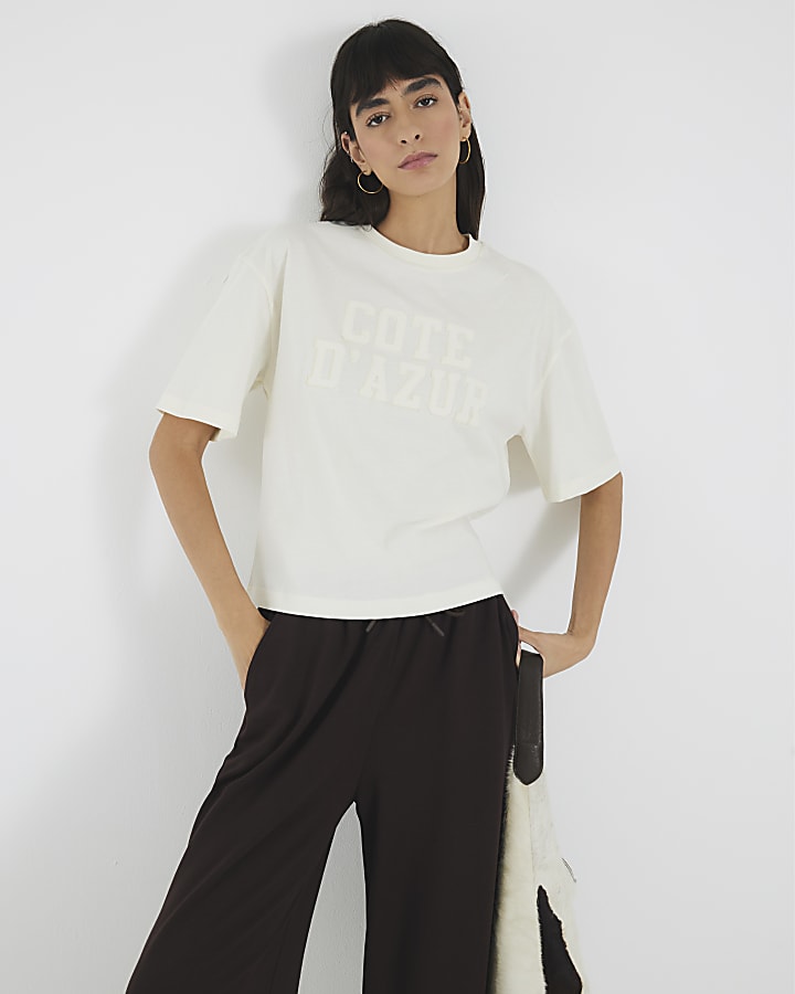 Cream Short Sleeve Cote D'Azur T-shirt