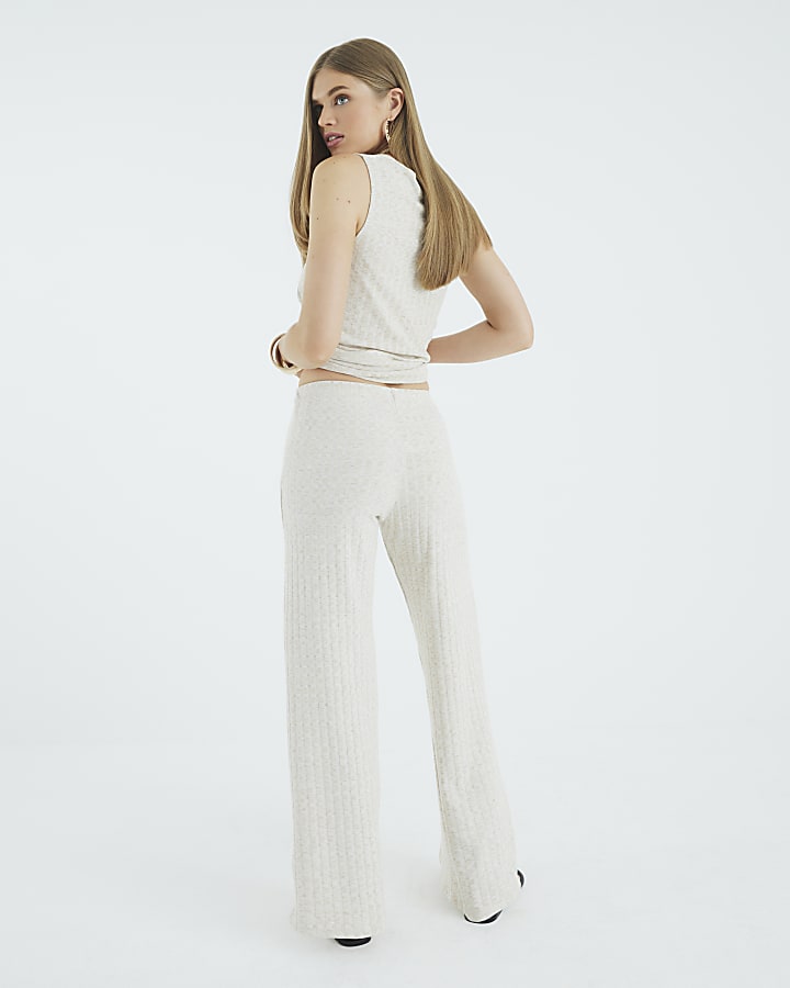 Cream Wide Leg Trousers