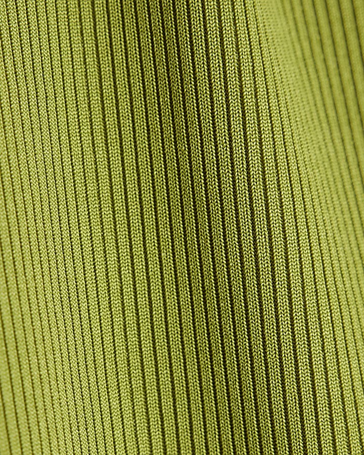 Lime Sleeveless Ring Detail Ribbed Tank Top