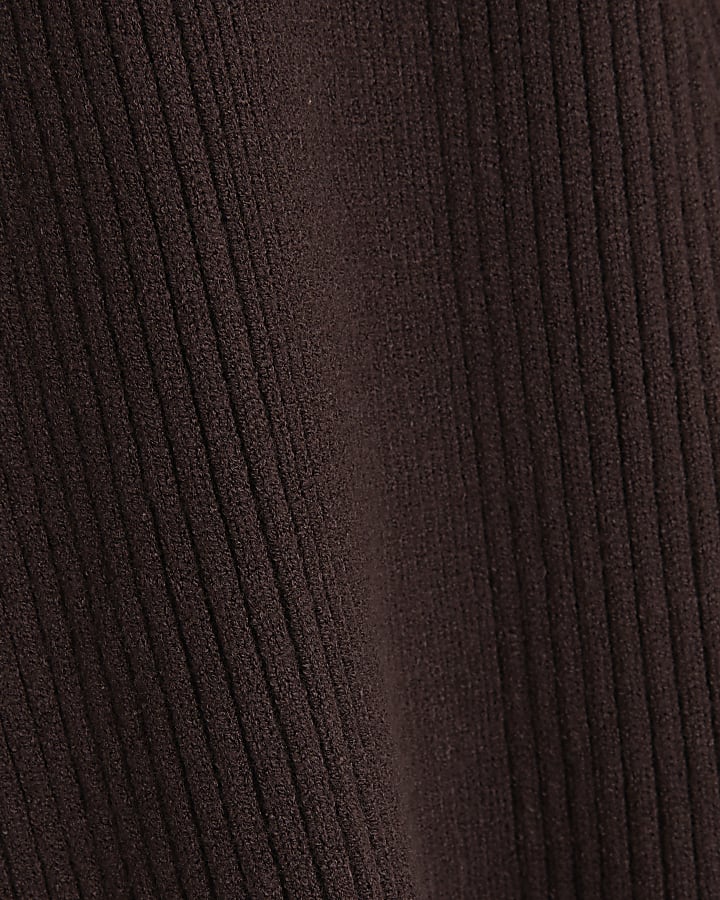 Petite Brown Knitted mini dress