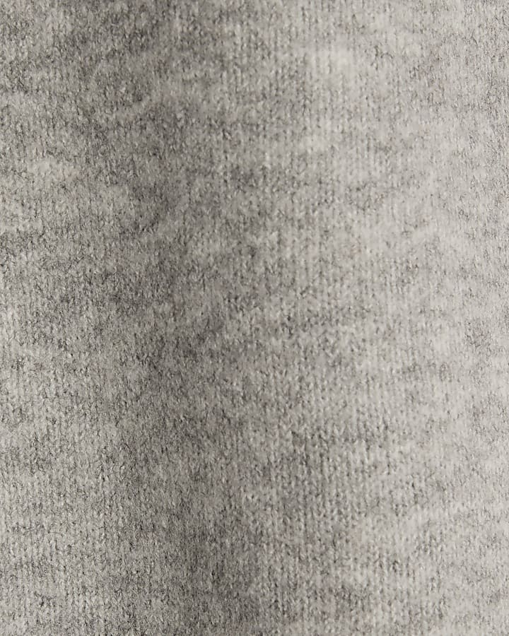 Grey Knitted Roll Neck Tank Top