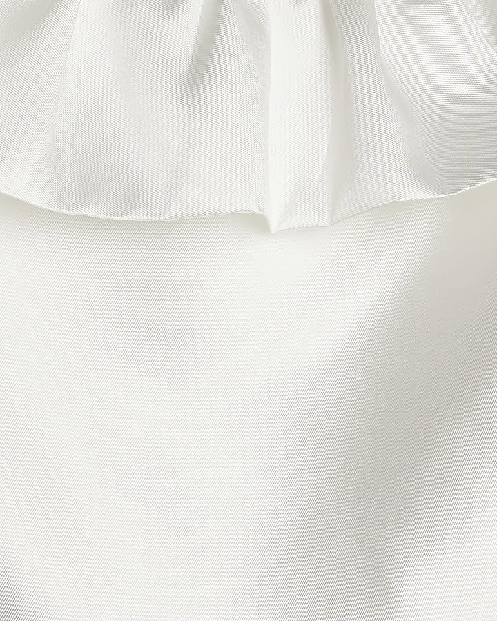 Cream Frill Detail Bardot Top