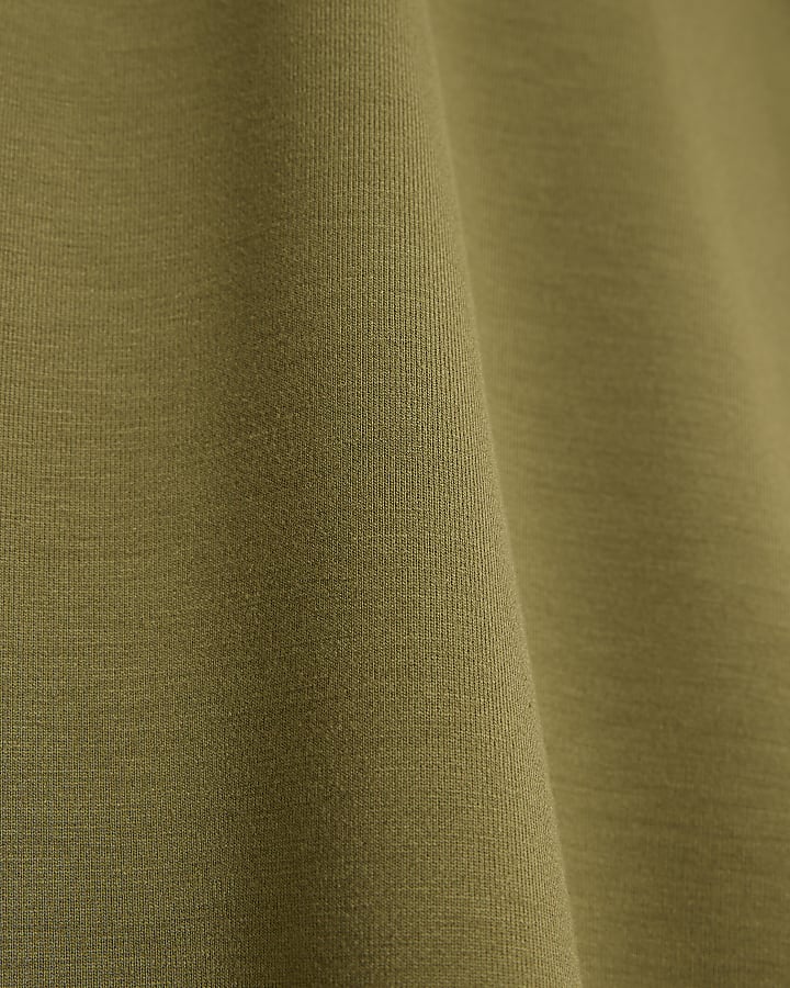 Khaki Premium Short Sleeve V-neck T-shirt