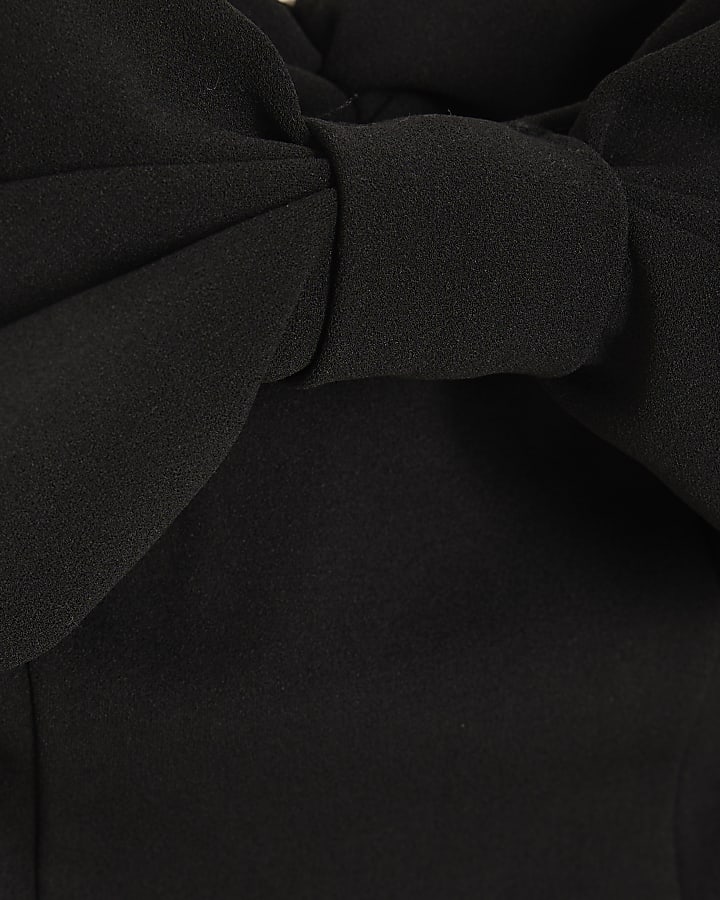 Black 3D Bow Bardot Top