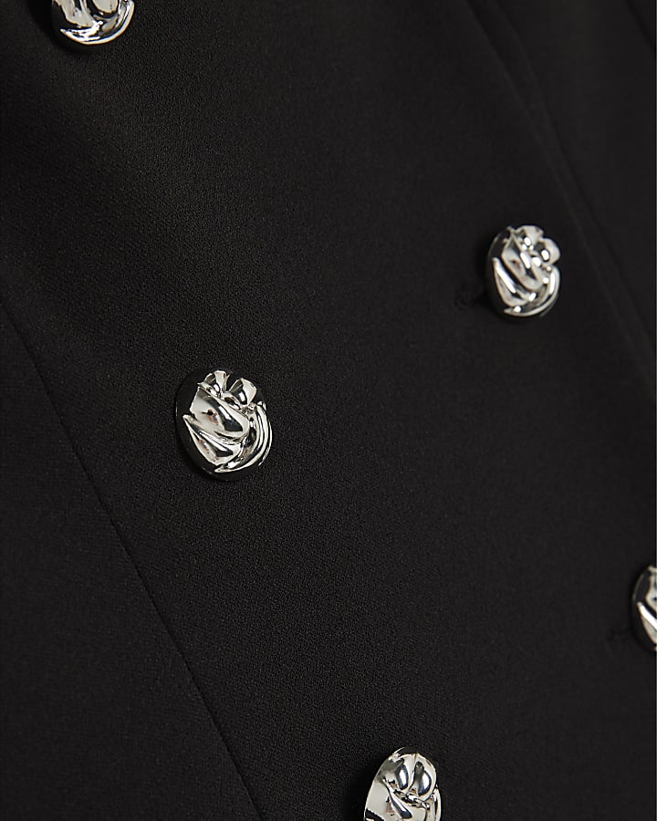 Black Sleeveless Button Waistcoat