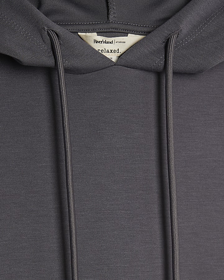 Grey Premium Short Sleeve Hooded Top