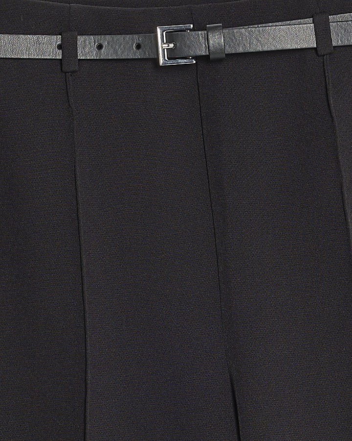 Black Belted Wide Leg Trousers