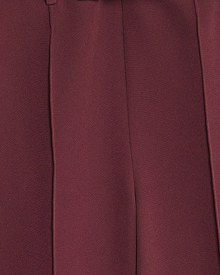 Red Belted Wide Leg Trousers