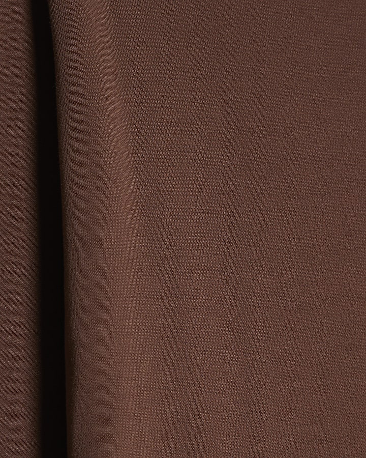 Brown Short Sleeve Mini T-shirt Dress
