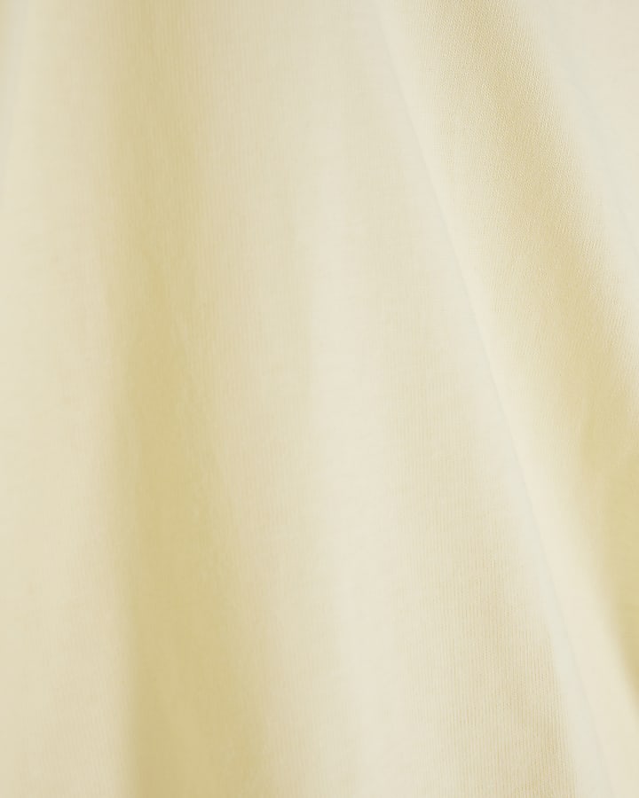 Yellow Short Sleeve Drape Side T-shirt